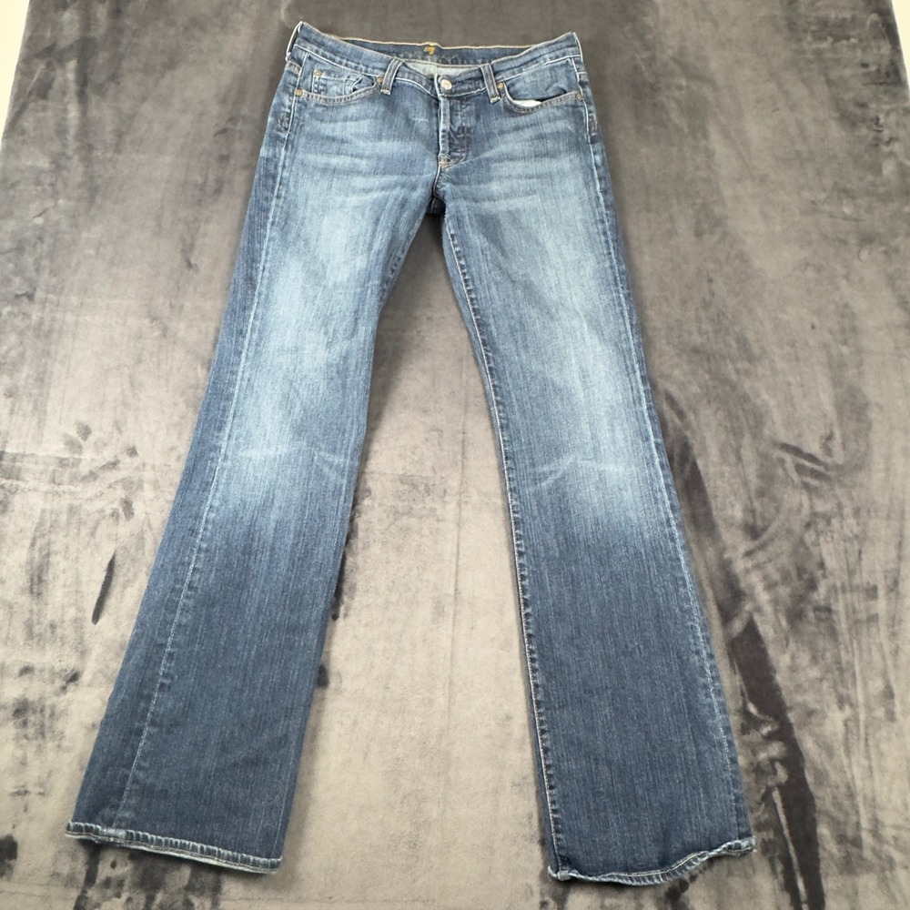 7 For All Mankind Bootcut Jeans Womens 30 Blue Low Rise Stretch Denim 3979